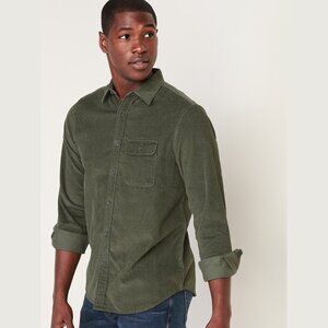 Old Navy Regular-Fit Corduroy Shirt Matcha Green XL
